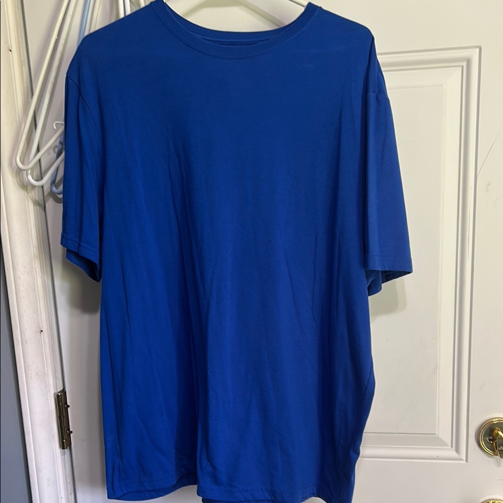 Vibrant Blue Short Sleeve Tee with Crew Neck